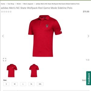 NC State Wolfpack Red Game Mode Sideline Polo